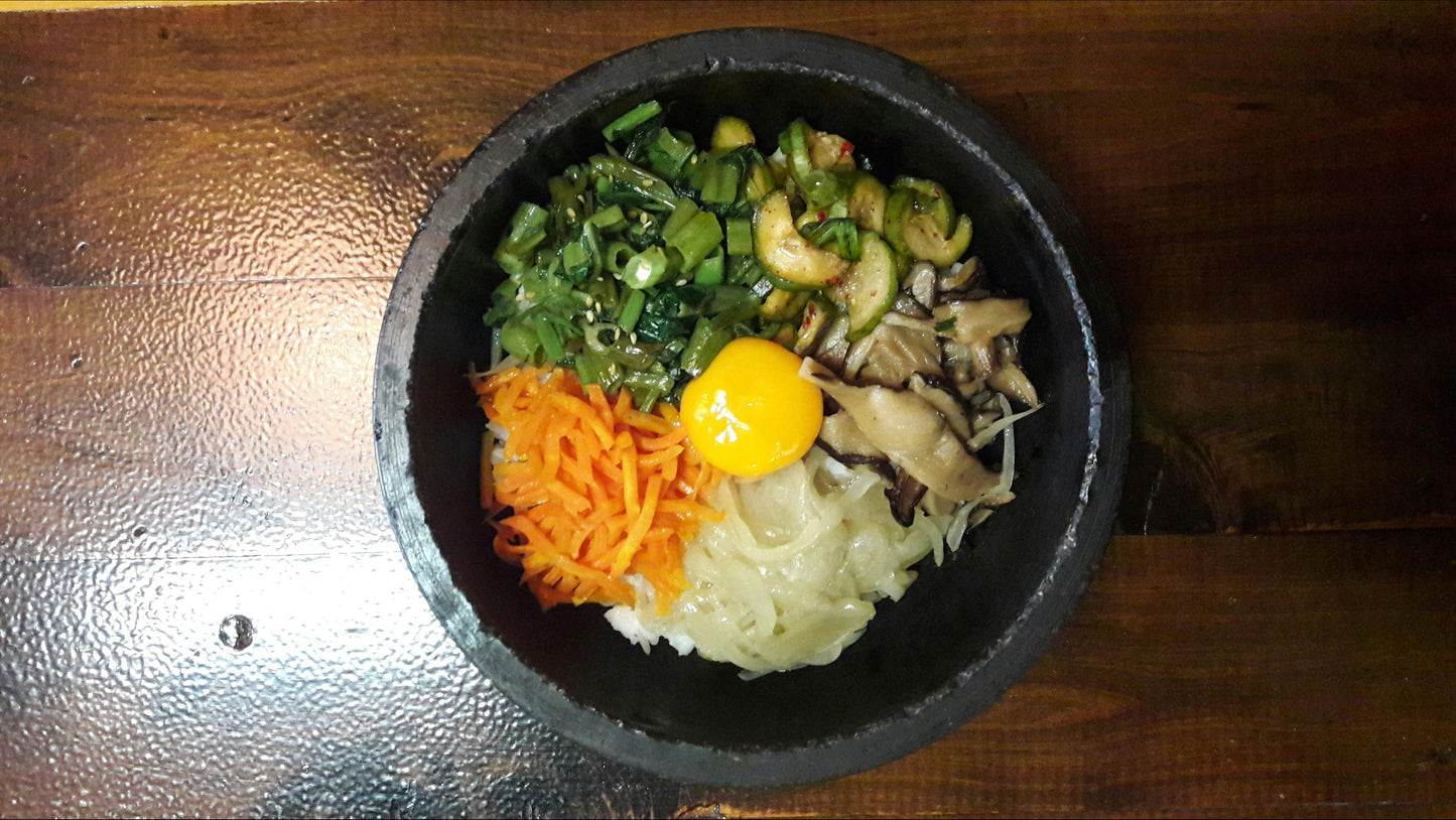 bibimbap in a stone bowl